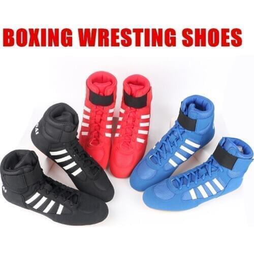 Professional Boxing Wrestling Shoes Rubber Outsole Breathable Combat Shoe Durable Sports Sneakers Scarpe Boxe Uomo Size 36-46