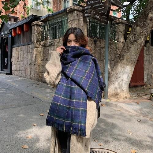 New arrival comfortable wild thick soft plaid warm couple temperament long fresh simple high quality warm elegant vintage scarf
