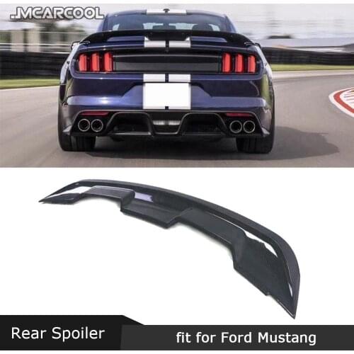 For Ford Mustang Coupe 2015 -2019 Rear Trunk Spoiler Carbon Fiber / FRP GT500 Style Boot Lid Spoiler Wings Car Styling