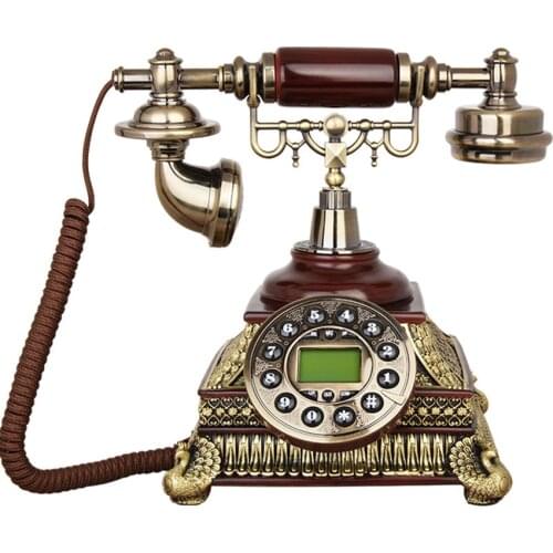 Antique Desk Phone Corded Telephone Phone Antique Button Dial Handset Corded Desk Home Office Vintage Decorative Telephone