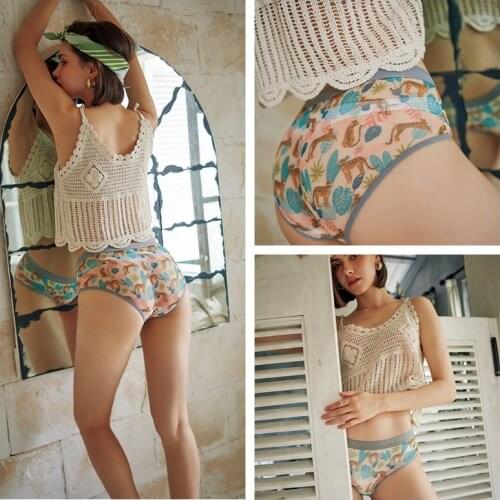 Lace Transparent Panties Woman Sexy Print Embroidery Seamless Net Yarn Briefs New Low Waist Thin Temptation Underpants Underwear