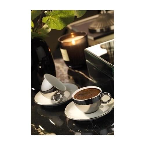 Turkish coffee mugs stylish decorated 6 pieces set with gift box