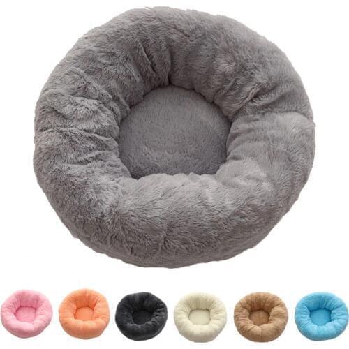 Comfy Plush Pet Dog Bed Hondenmand Washable Round Calming Pet Bed Cushion Sofa Mat Kennel Donut Beds House For Large Dogs /Ca