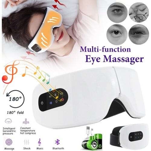 4D Smart Airbag Vibration Eye Massager Hot Compress Bluetooth Music Relieves Fatigue Anti Wrinkle Dark Circles Eyes Care Tool