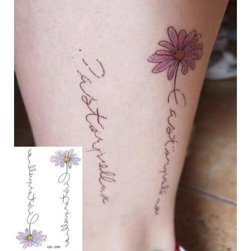 Waterproof Temporary Tattoo Stickers Daisy Flower fake Tattoo Geometric Animal Flash Tattoo Hand Back Foot for Girl Women Men