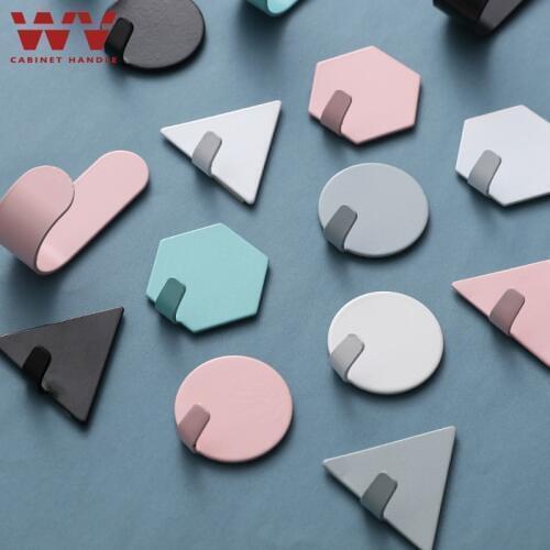 WV 4pcs Wall Clothes Hanger Creative Cute Decorative Hook Coat Hooks Wall Hanging Wall Free Punching Paste Clothe Hook Hardware