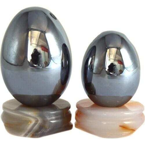 Yoni Egg Set of 2, Drilled Energy Massager with Terahertz Stone, Train and Repair Pelvic Floor Musle for Women