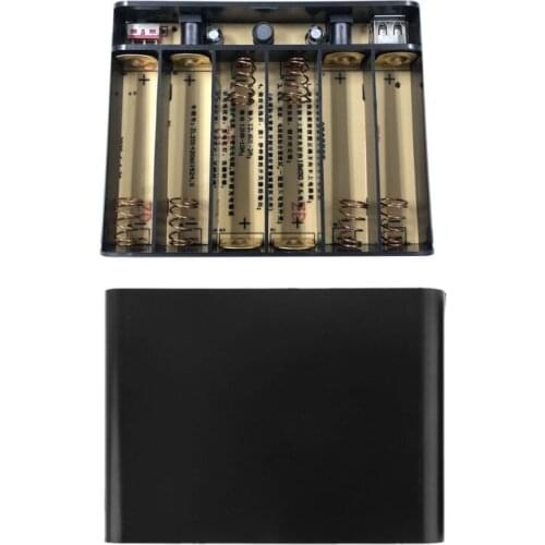 USB 5V 2A DC 12V 10A Output 6x 18650 Batteries DIY Power Bank Box Charger for Cellphone WiFi Router LED Light Security