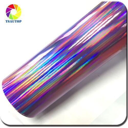 1.42*20M Air free bubbles Rainbow Laser Chrome Vinyl car wrap vinyl film car body sticker Purple