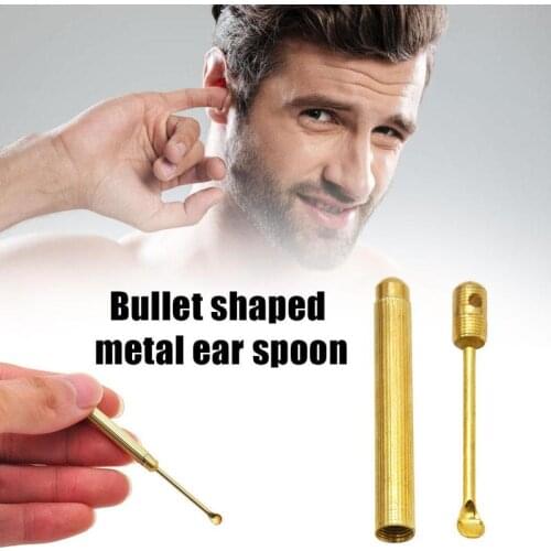 1PCS Gold Aluminum Snuff Spoon Sniffer Snorter Metal Tobacco Pipe Shovel Keychain Ear Cleaning Cleaner Clean ear