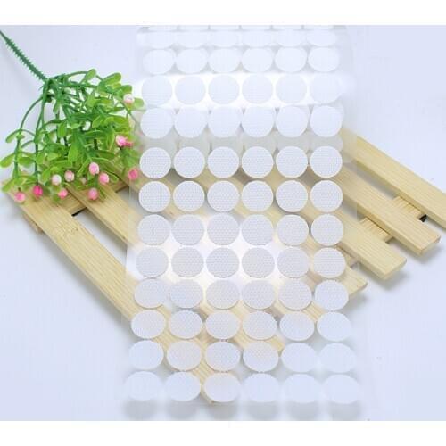10mm -20*30mm 200Pairs White Magic Nylon Sticker Double Sided Adhesive Hooks Loops Disks White Round Fastener Tape Sewing Craf