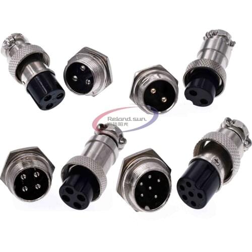 1set GX16-2/3/4/6 Pin Male & Female Diameter 16mm Wire Panel Connector GX16 Circular Connector Aviation Socket Plug