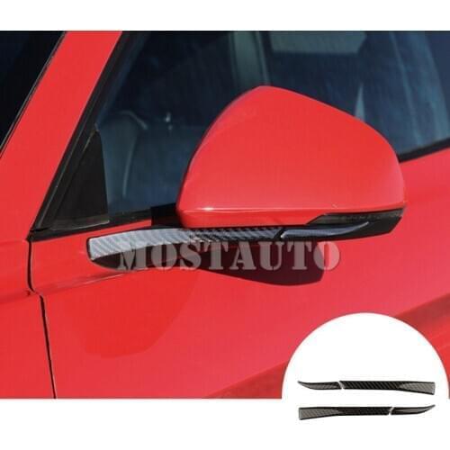 For Ford Mustang Carbon Fiber Side Rearview Mirror Trim Cover 2015-2019 4pcs Car Accessories Interior Car Decor Car Trim