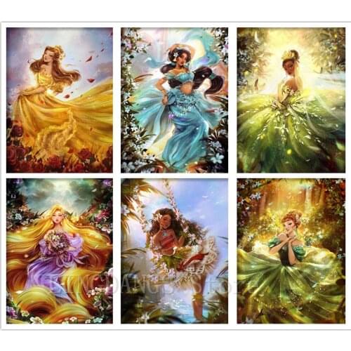 Disney Princess Mermaid 5D DIY Diamond Painting Cartoon Full Drill Diamond Mosaic Embroidery Cross Stitch Art Home Decor Gift