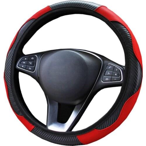 Auto Car Steering Wheel Cover For 37-38 CM 14.5"-15" Anti-slip No Inner Ring M Size Reflective Flame Braid On Steering-wheel