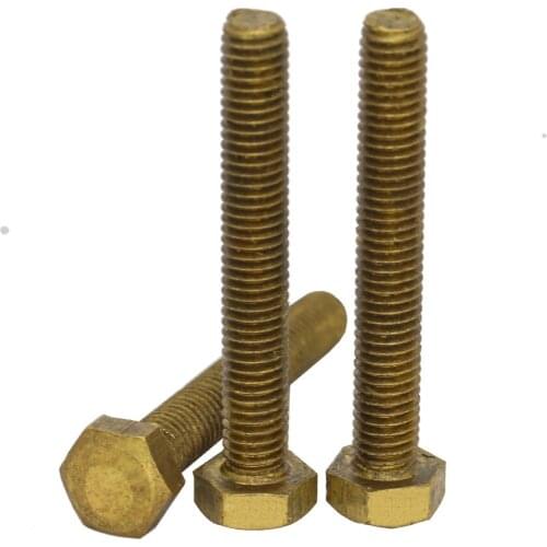 M5 M6 M5*30/35/40/45/50 M6*10/12/16/20/25/30 DIN933 Metric Thread Bolt Brass External Hex Hexagonal Head Screw