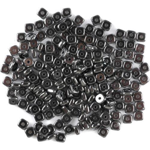 Natural Stone Black Hematite Beads 2*4mm 207Pcs Square shape strand beads for DIY Necklace Bracelet Jewelry Making Accessories