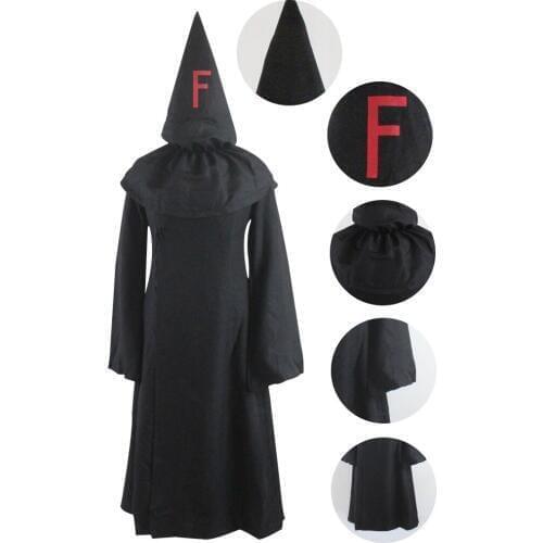 Baka to Tesuto to Shokanju Ketsumatsu 3F Fatal Fire Fukanzenna FFF GROUP Unisex Black Hooded Cloak Robe Cosplay Costume