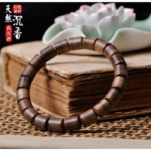 Factory direct sales of incense bucket beaded wooden bracelet men and women black oil old material fidelity wholesale