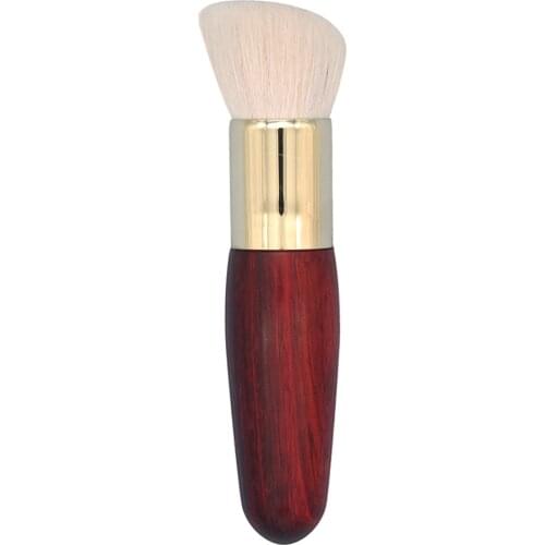 F03 Professional Handmade Makeup Brush Soft Saikoho Goat Hair Angled Flat Top Foundation Brush Red Sandalwood Make Up Brushes
