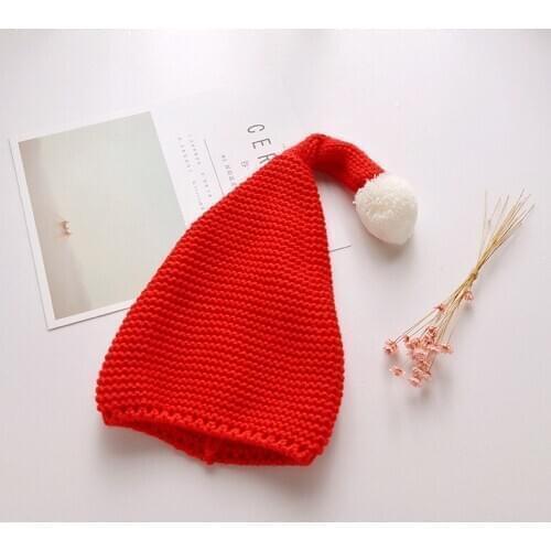 H:HYDE Christmas Hat Winter Knit Baby Hats Caps Cute Boys Girls Hats for Kids Beanie Bonnet Cap Solid Color Long Tail Hat