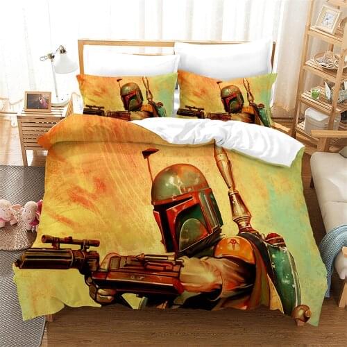 Boys 3D Print Star Wars Bedding Set Lone Gunner Manda Falling Down Duvet Cover Pillow Case North American Bedroom Decoration