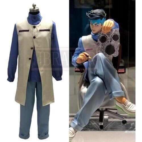 JoJos Bizarre Adventure Rohan Kishibe Cosplay Costume Halloween Party Uniform Outfit Custom Made Any Size