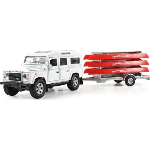 1:36 Diecast Model Toy Rover Defender Trailer SUV Pull Back Car With Sound & Light toy childrens birthday new year Christmas