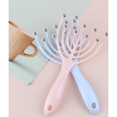Hot Seller 1pcs Scalp Massager Steel Ball Head Massage Relaxation Five/Nine Finger Massager For Head