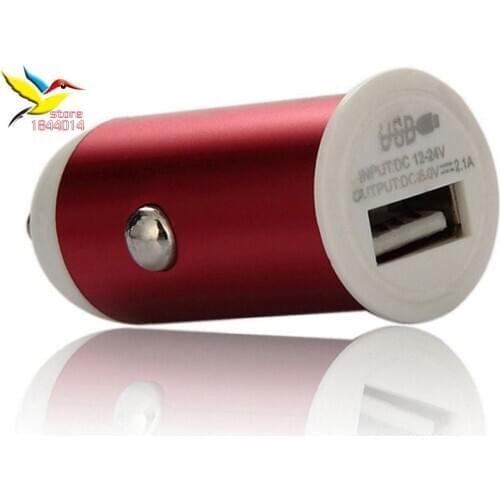 Newest good idea 2.1 A Metal Straight bobbin Bullet style Mini Car Charger for iphone 7 6 5 for ipad Samsung FreeShipping 300pcs