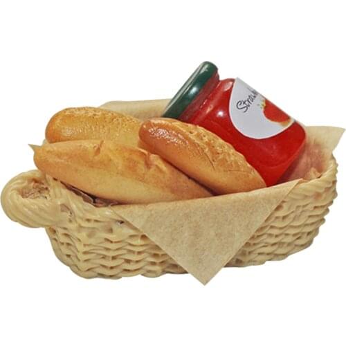 1:12 Miniature Cute Mini Jam Small Bread Basket Set Doll House, Dream Cute Small Bread Basket Set for Little Baby Girls