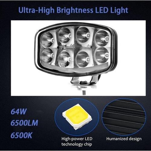 Minjie 64W Jumbo Light OVAL LED Driving light Waterproof 6500K Curved Neon Position Light For Car Truck SUV Boat