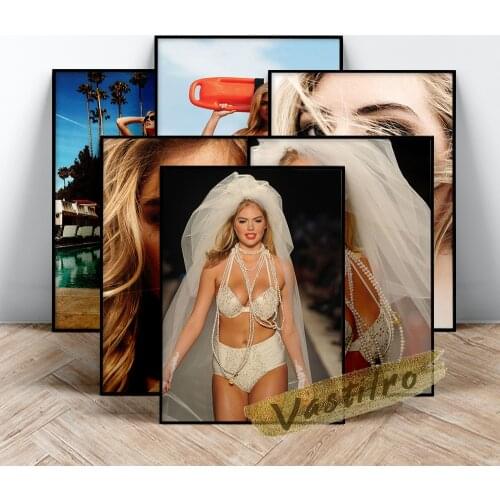 Kate Upton Model Poster, Fashion Model Wall Picture, Beautiful Woman Art Prints, Bedroom Wall Stickers, Upton Beauty Wall Art