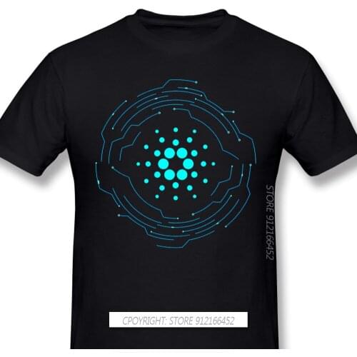 Coin Trypto Trade Shirt Men 100% Cotton Short Summer Sleeve TShirt Cardano Coin ADA Cryptocurrency Loose T-Shirt