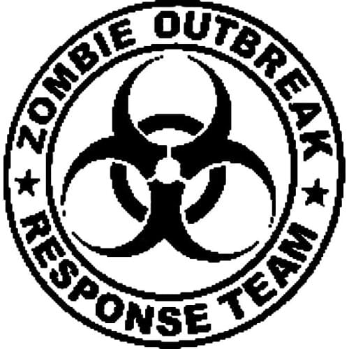 13.3CM*13.6CM Zombie Outbreak Response Team Decal Apocalypse Biohazard Car Stylings Car Stickers And Decals Black/Sliver C8-0336