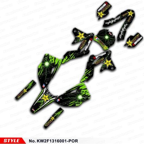 Aftermarket Dirt Bike Stickers MX Decals Graphics for KX250F KX 250F 2013 2014 2015 2016, Style No.KW2F1316001-POR