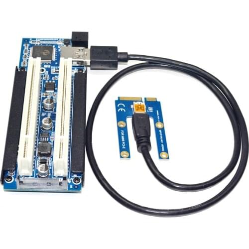Newest MINI PCI-e to Dual PCI Adapter mini PCIE Riser to PCI Slot for Capture Card Gold Tax Card Sound Cards Parallel Port Cards