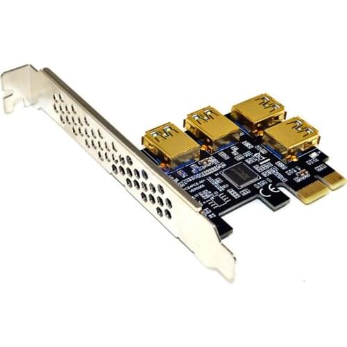 PCI-E 1 to 4PCI-E Adapter Card PCI-E to PCI-E Slot One for Four Usb3.0 Graphics Expansion Card