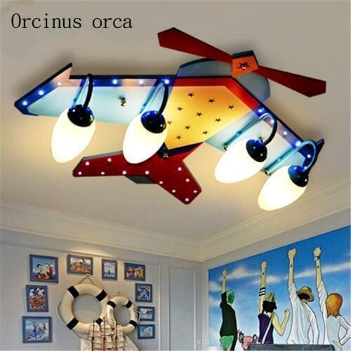 Simple creative childrens room ceiling boys cartoon girls bedroom nursery led childrens room aircraft lamps