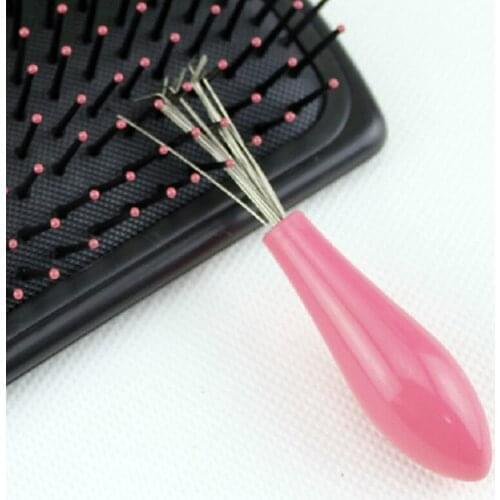 Comb Hair Brush Cleaner Plastic Metal Cleaning Remover Embedded Tool Color Random