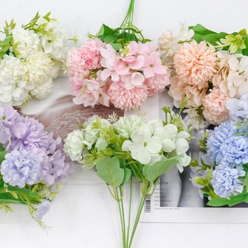 Silk Artificial Peony Home Wedding Decoration Dandelion Flower Ball DIY Craft Wreath Christmas Artificial Flower Decoration