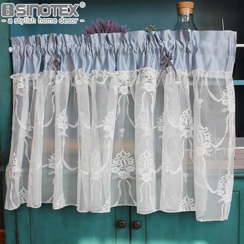 French Style Kitchen Curtain Fashion Cafe Cotton Lace Pastoral Style Small Cafe Curtain For the Kitchen Home Decoration 1 PCS