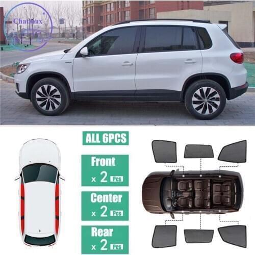 For Volkswagen Tiguan 2013-2017 Window Sunshade UV Protection Ray Blocking Mesh Visor Laser Black Net Yarn