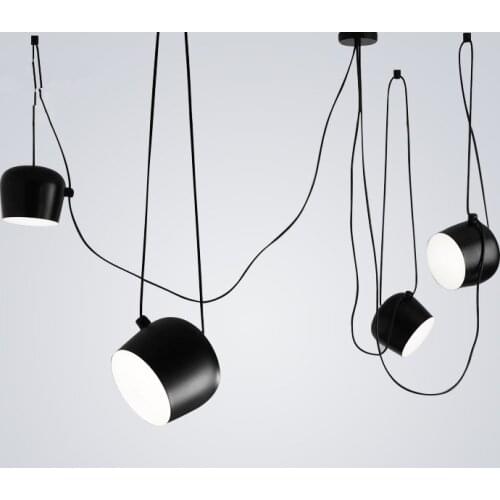 DIY Industrial Drum LED Pendant Lamp Modern Creative Black White Interior Hanging Light Home Decor for Dining Room Bar Cafe