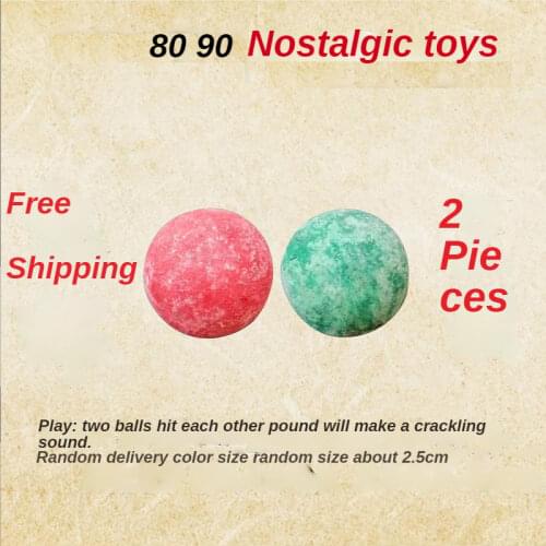 Traditional nostalgic toy childhood thunderbolt ball red and green bumping crackling flintstone classic game decompression toy