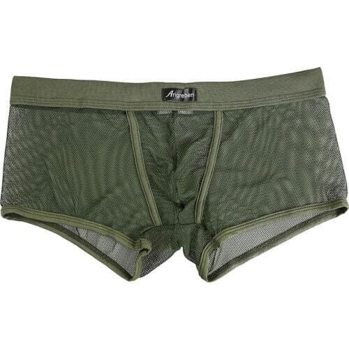 Men Sexy Boxer Underwear Shorts Bulge Pouch Mesh Ultra-thin Transparent Boxers See Through Shorts Underpants Boxers Underwear