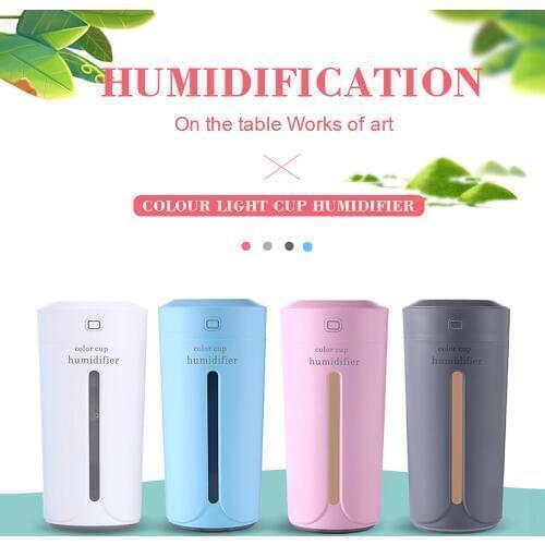 4 Color Mini USB Ultrasonic Home Office Car Air Humidifier Silent Diffuser Mist Maker with LED Night Light