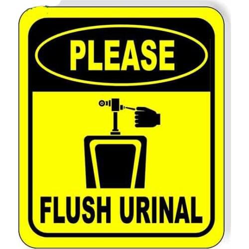 PLEASE FLUSH Toilet Bathroom Sign Funny Car Stickers Motorcycle RV VAN 3D Car Accessories JDM Vinyl Wall Decal Waterproof PVC