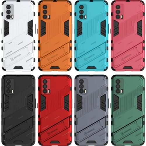 Shield Phone case For Realme GT case Realme V15 5G C15 C12 Hybrid Shockproof Holder stand Cover For Realme 7 Pro Fundas