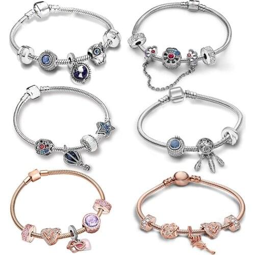 European style Charm Women Brand Bracelet Bright Stars Journey DIY Combination Light Luo Blue Fan Fine Bracelet Jewelry Gifts